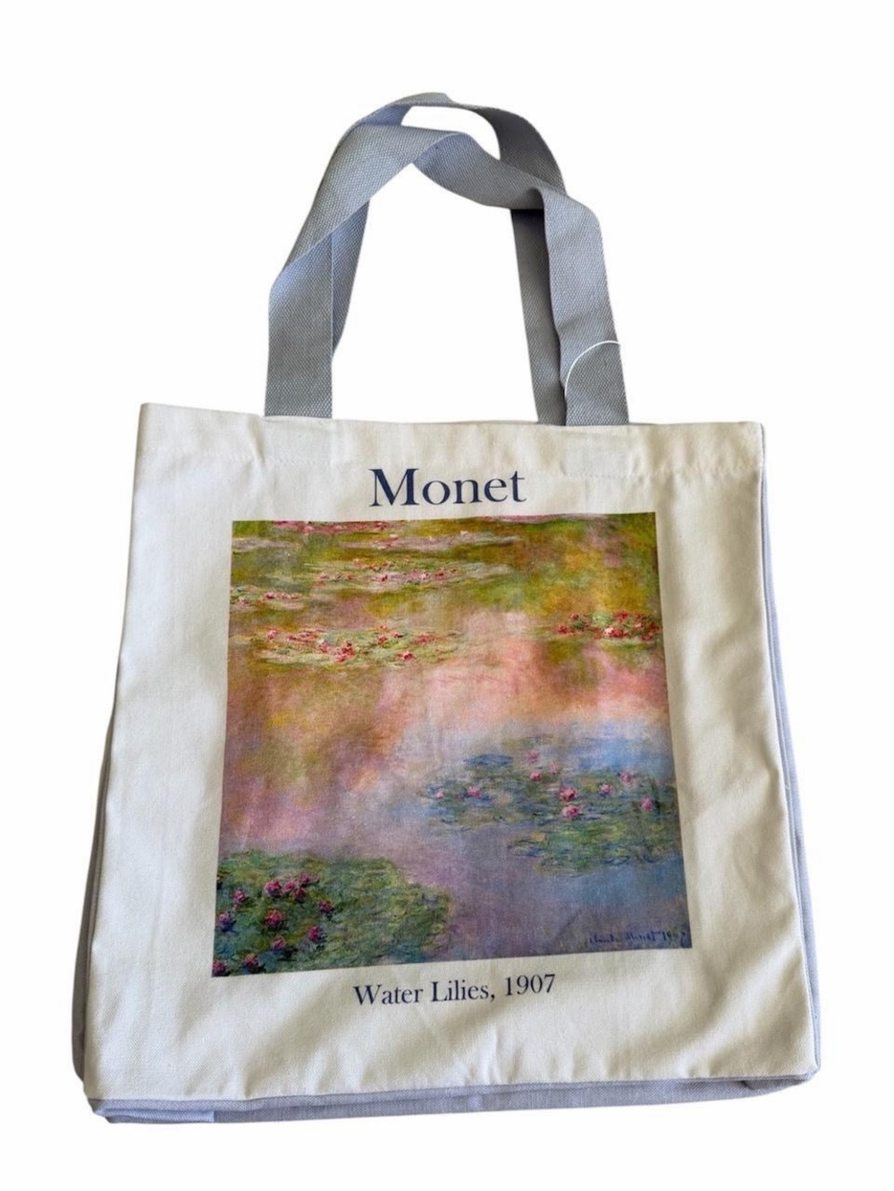 Claude Monet "Water Lilies, 1907" Canvas Tote Bag - Picture 4 of 5